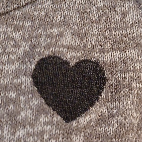 Victoria Secret PINK Black Hearts Gray Hoodie Medium - Picture 2 of 8